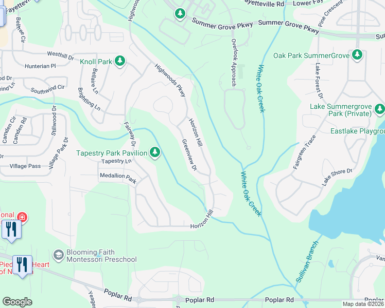 map of restaurants, bars, coffee shops, grocery stores, and more near 50 Greenview Drive in Newnan
