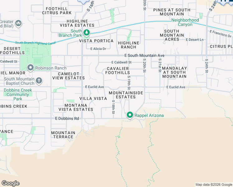map of restaurants, bars, coffee shops, grocery stores, and more near 1809 East Gwen Street in Phoenix