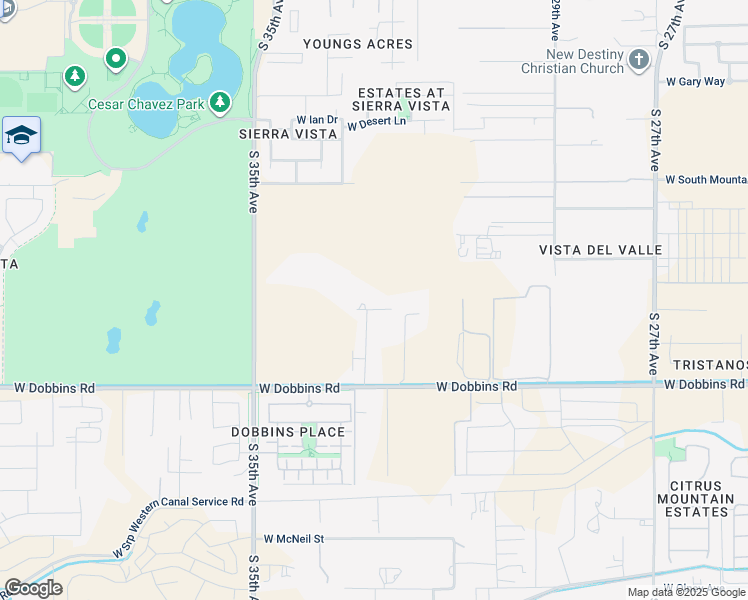 map of restaurants, bars, coffee shops, grocery stores, and more near 3224 West Valley View Drive in Maricopa County