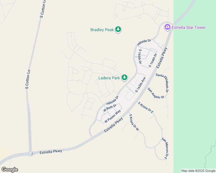 map of restaurants, bars, coffee shops, grocery stores, and more near 8789 South 167th Drive in Goodyear