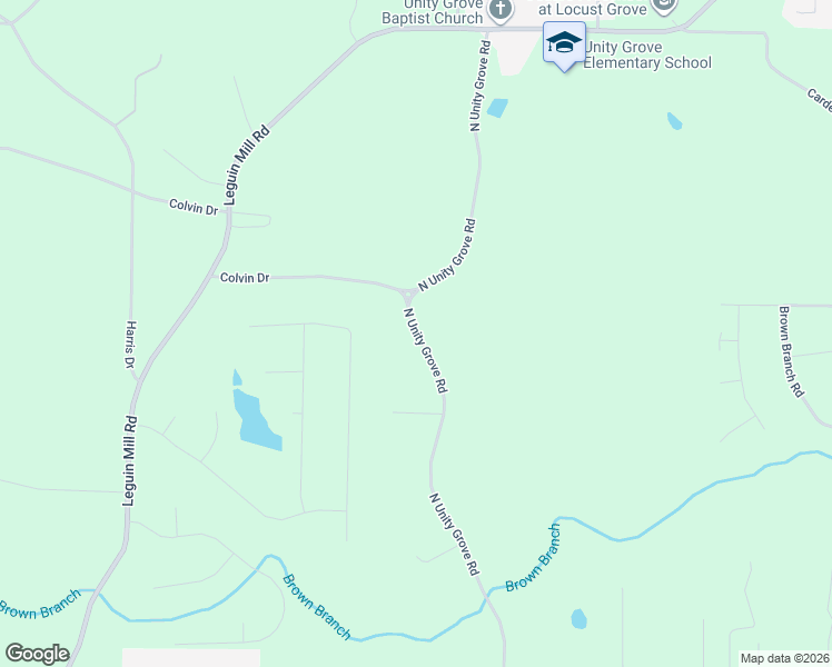 map of restaurants, bars, coffee shops, grocery stores, and more near 429 North Unity Grove Road in Locust Grove