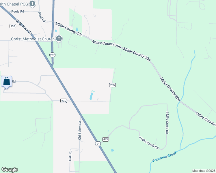 map of restaurants, bars, coffee shops, grocery stores, and more near 6101 Wallace Road in Texarkana