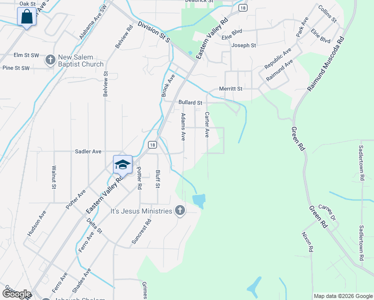 map of restaurants, bars, coffee shops, grocery stores, and more near 620 Butler Avenue in Bessemer