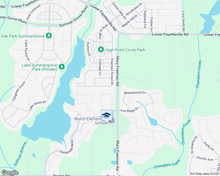 map of restaurants, bars, coffee shops, grocery stores, and more near 316 Freeman Forest Drive in Newnan