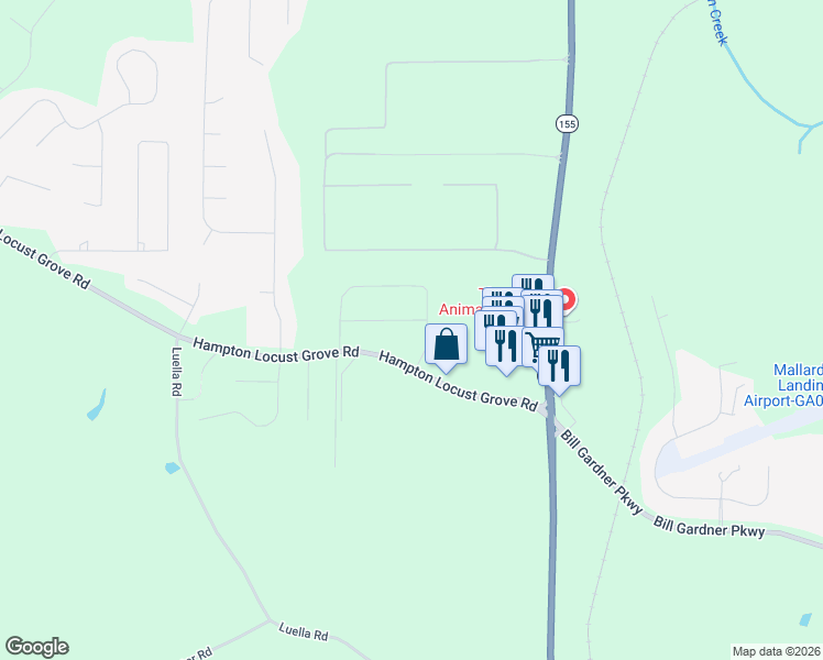 map of restaurants, bars, coffee shops, grocery stores, and more near in Locust Grove