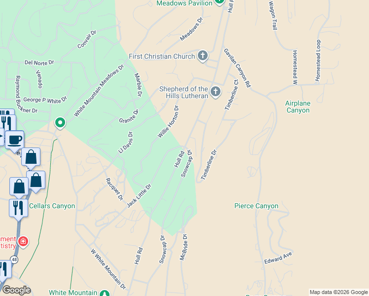 map of restaurants, bars, coffee shops, grocery stores, and more near 1099 Hull Road in Ruidoso
