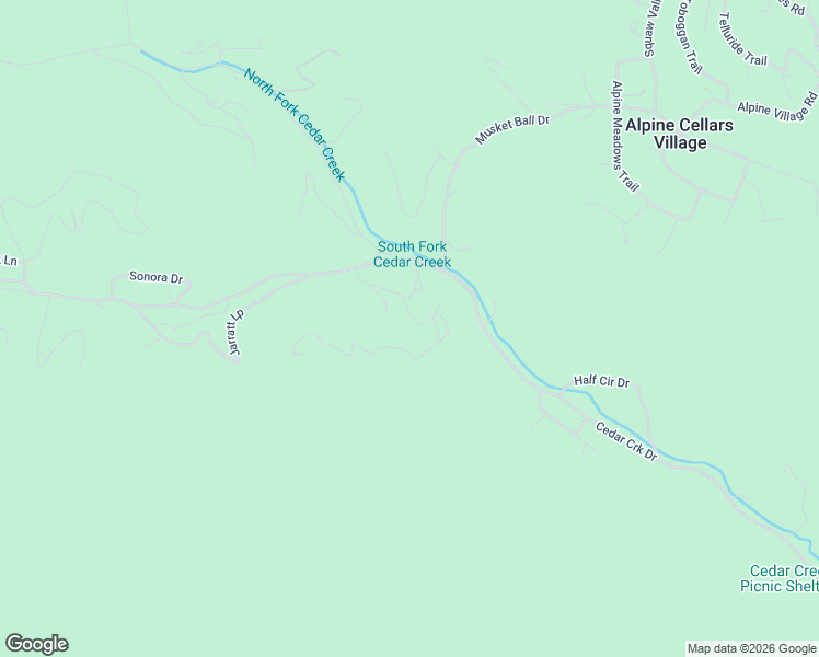 map of restaurants, bars, coffee shops, grocery stores, and more near Bluebelle Lane in Ruidoso