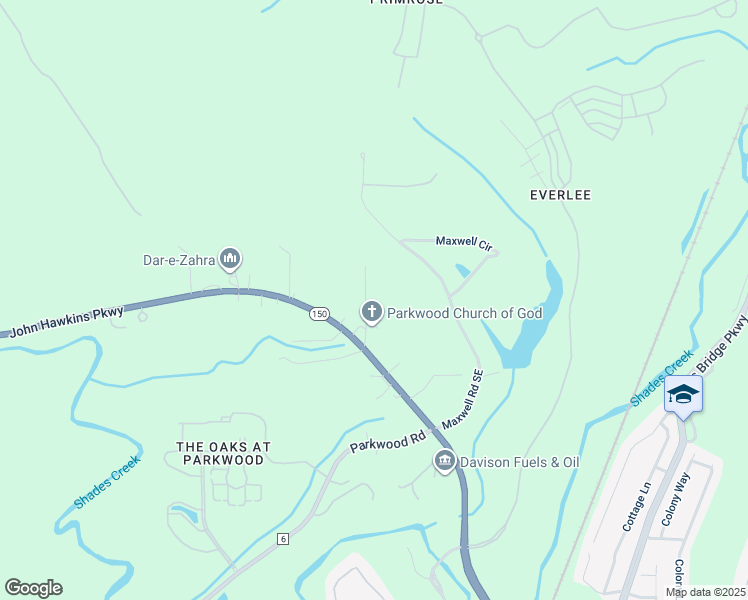 map of restaurants, bars, coffee shops, grocery stores, and more near 130 Curren Street Southeast in Bessemer