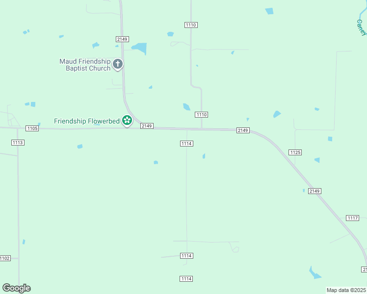 map of restaurants, bars, coffee shops, grocery stores, and more near 160 County Road 1114 in Maud