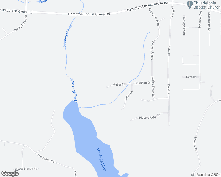 map of restaurants, bars, coffee shops, grocery stores, and more near 1026 Hamilton Drive in Locust Grove