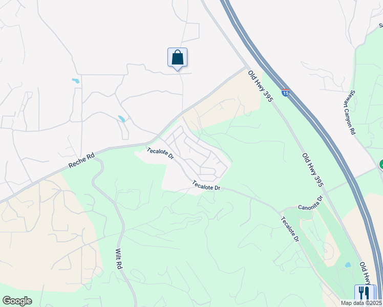 map of restaurants, bars, coffee shops, grocery stores, and more near 3909 Reche Road in Fallbrook