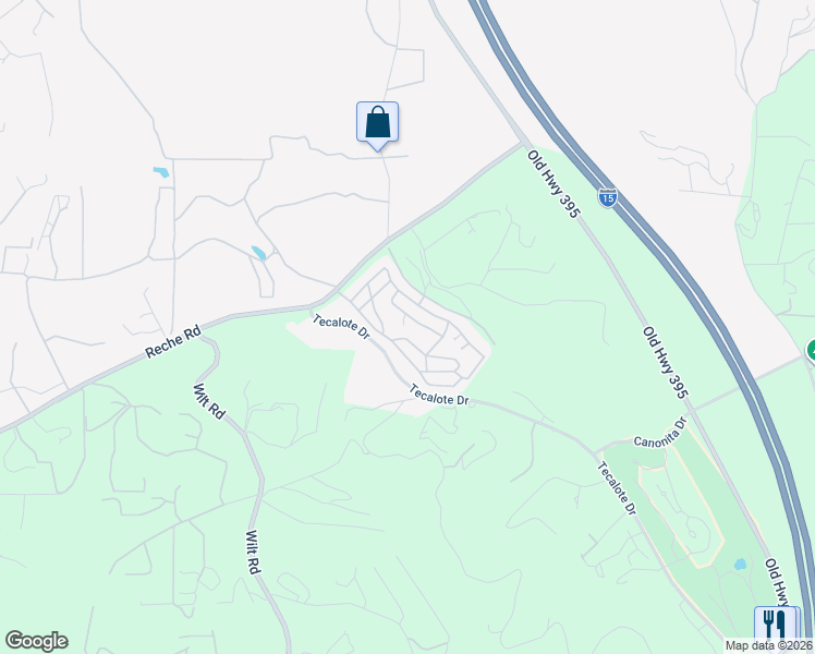 map of restaurants, bars, coffee shops, grocery stores, and more near 3909 Reche Road in Fallbrook