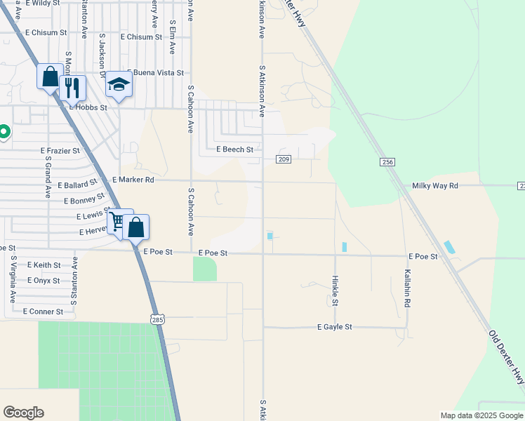 map of restaurants, bars, coffee shops, grocery stores, and more near 1810 South Atkinson Avenue in Roswell