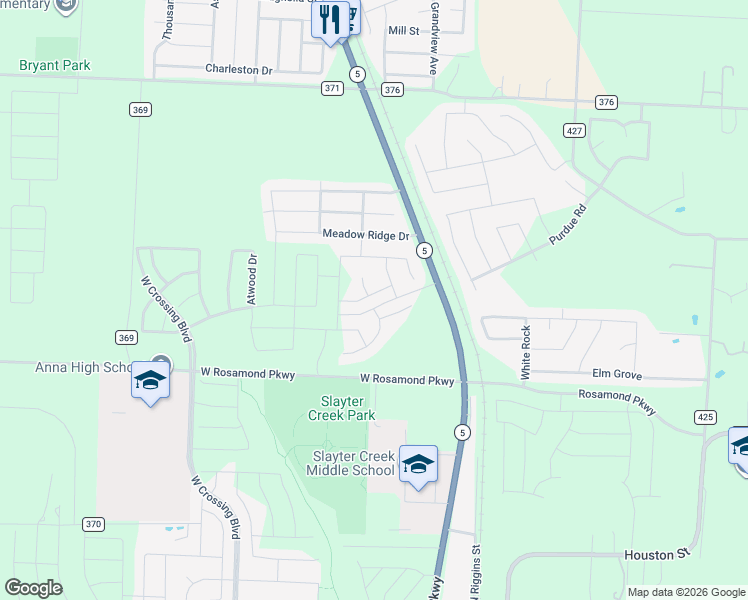 map of restaurants, bars, coffee shops, grocery stores, and more near in Anna