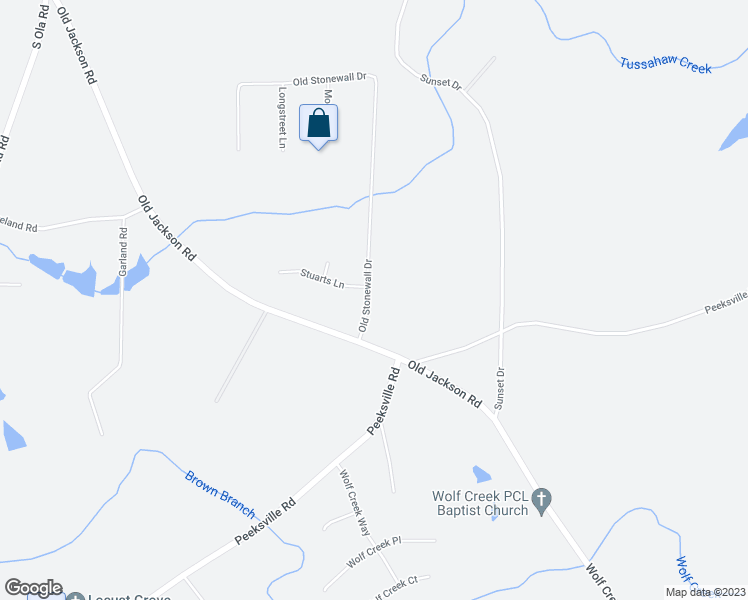 map of restaurants, bars, coffee shops, grocery stores, and more near 102 Old Stonewall Drive in Locust Grove