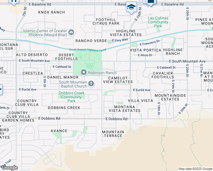map of restaurants, bars, coffee shops, grocery stores, and more near 8635 South 14th Street in Phoenix