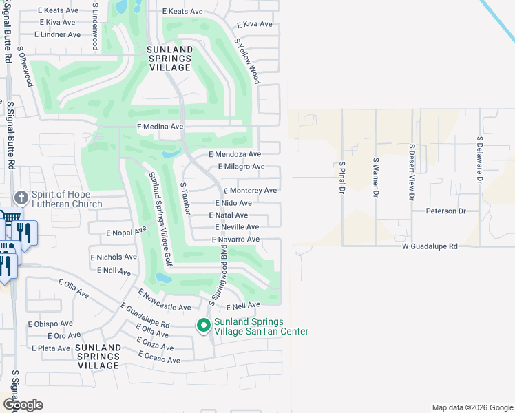 map of restaurants, bars, coffee shops, grocery stores, and more near 11457 East Nido Avenue in Mesa