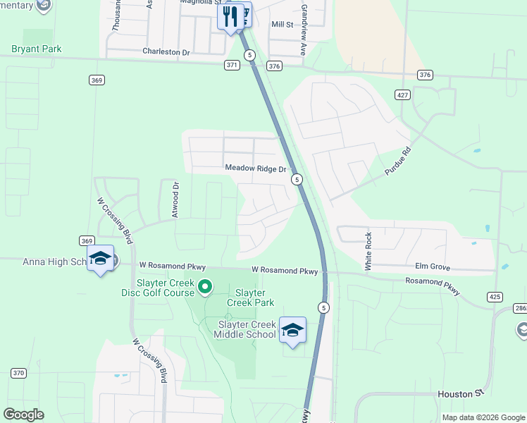 map of restaurants, bars, coffee shops, grocery stores, and more near in Anna