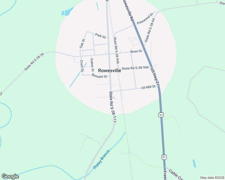 map of restaurants, bars, coffee shops, grocery stores, and more near 811 Calhoun Street in Rowesville