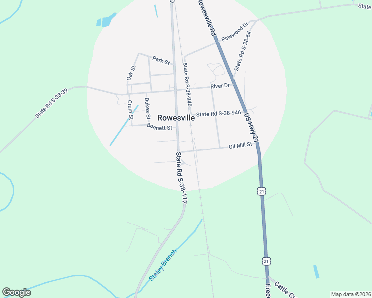 map of restaurants, bars, coffee shops, grocery stores, and more near 811 Calhoun Street in Rowesville