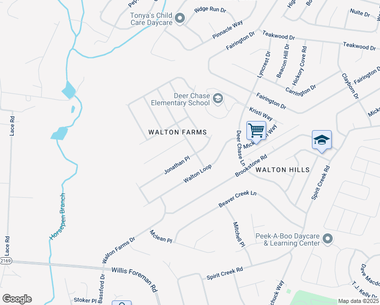 map of restaurants, bars, coffee shops, grocery stores, and more near 1603 Jonathan Place in Hephzibah