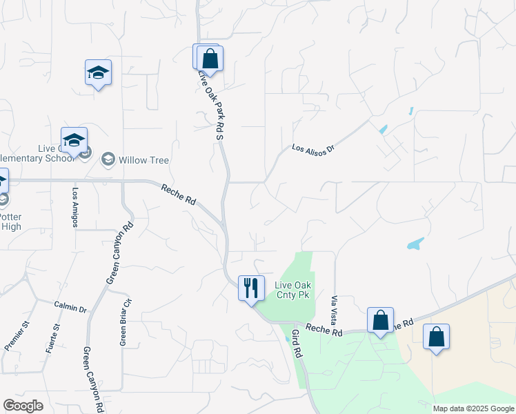 map of restaurants, bars, coffee shops, grocery stores, and more near 2459 Los Alisos Drive in Fallbrook