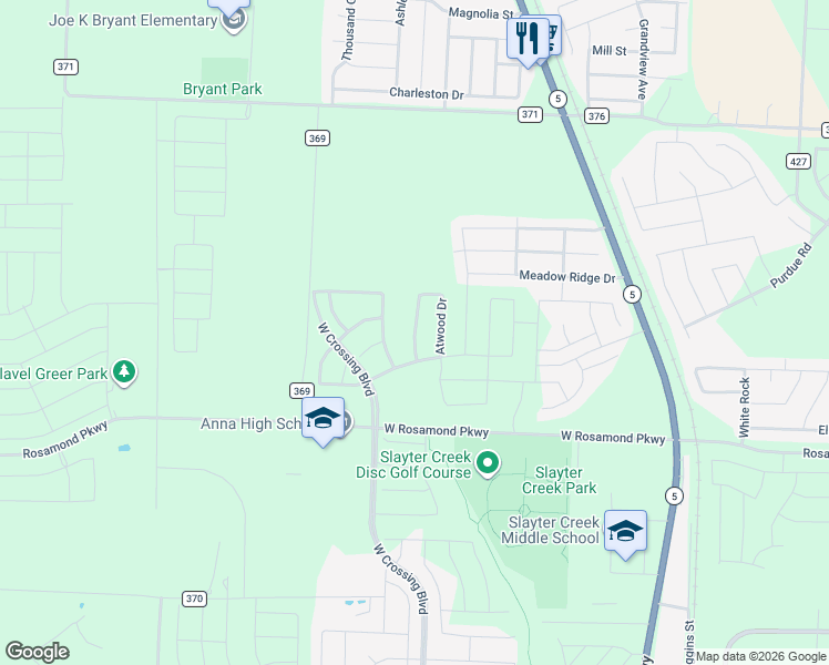 map of restaurants, bars, coffee shops, grocery stores, and more near in Anna