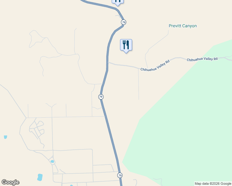 map of restaurants, bars, coffee shops, grocery stores, and more near 36085 California 79 in Warner Springs