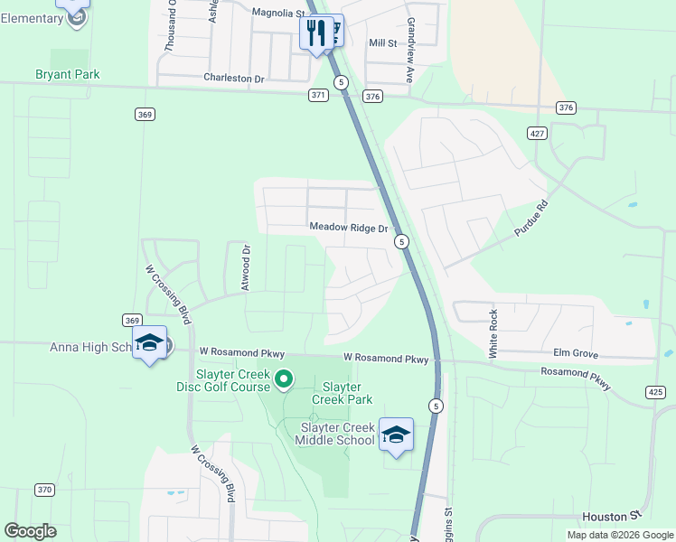 map of restaurants, bars, coffee shops, grocery stores, and more near in Anna