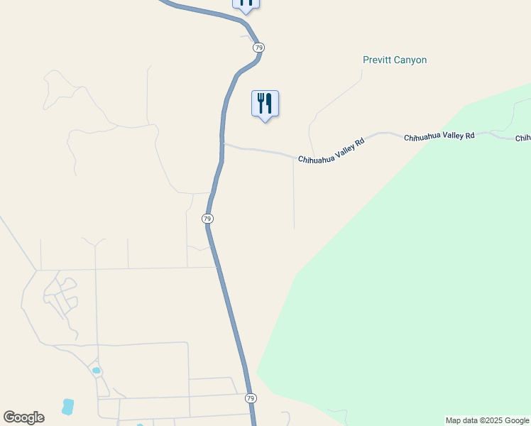 map of restaurants, bars, coffee shops, grocery stores, and more near 27035 Chihuahua Valley Road in Warner Springs