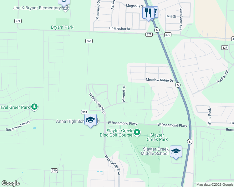 map of restaurants, bars, coffee shops, grocery stores, and more near in Anna
