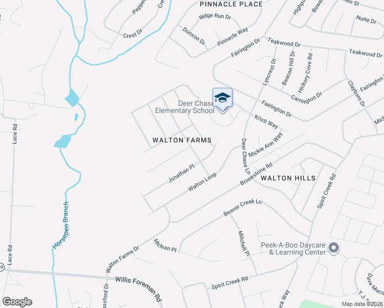map of restaurants, bars, coffee shops, grocery stores, and more near 1603 Jonathan Place in Hephzibah