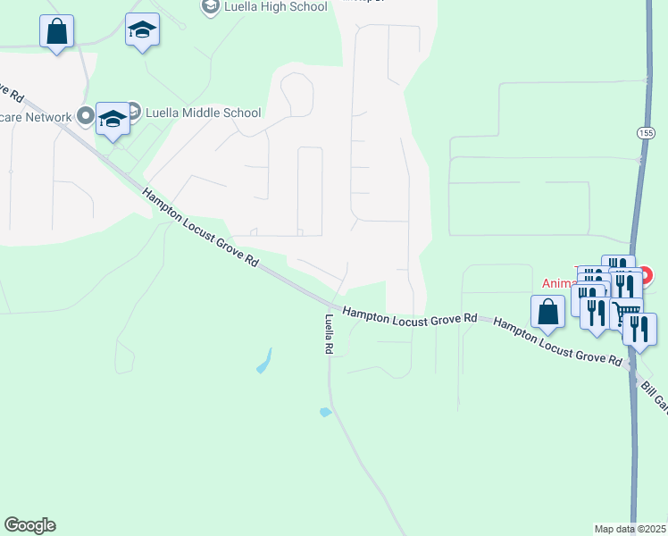 map of restaurants, bars, coffee shops, grocery stores, and more near 206 Prescott Street in Locust Grove