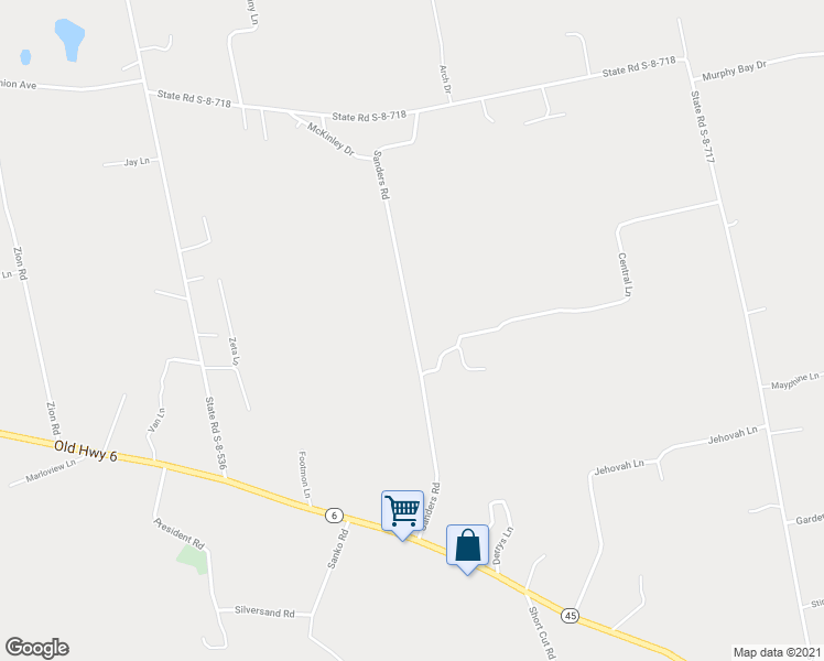 map of restaurants, bars, coffee shops, grocery stores, and more near 550 Sanders Road in Cross