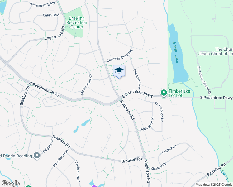 map of restaurants, bars, coffee shops, grocery stores, and more near 1078 Robinson Road in Peachtree City