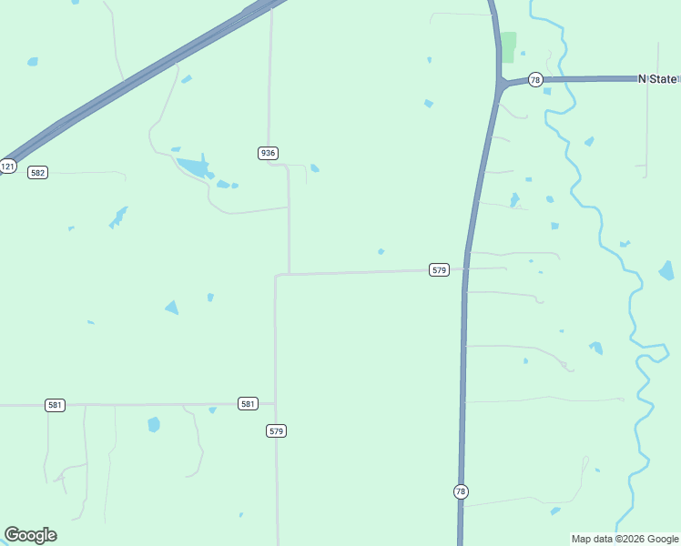 map of restaurants, bars, coffee shops, grocery stores, and more near 11444 County Road 579 in Blue Ridge