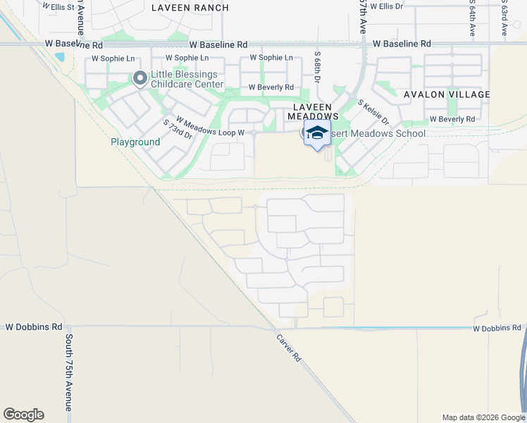 map of restaurants, bars, coffee shops, grocery stores, and more near W South Mountain Ave in Phoenix