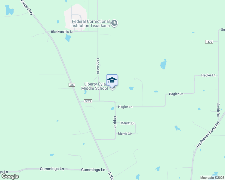 map of restaurants, bars, coffee shops, grocery stores, and more near 5555 Leopard Drive in Texarkana