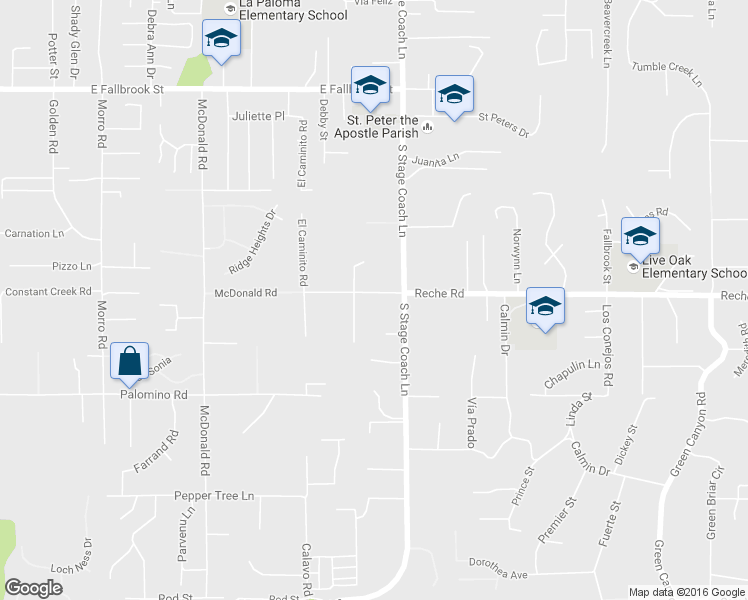 map of restaurants, bars, coffee shops, grocery stores, and more near in Fallbrook
