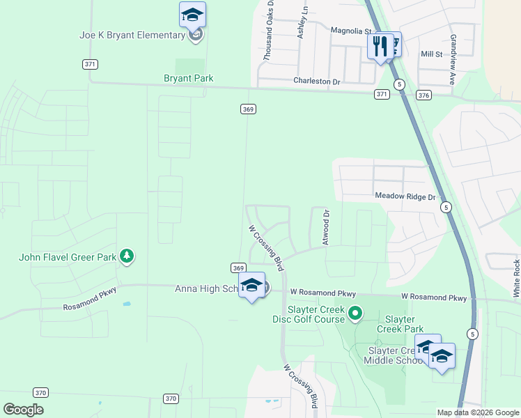 map of restaurants, bars, coffee shops, grocery stores, and more near in Anna