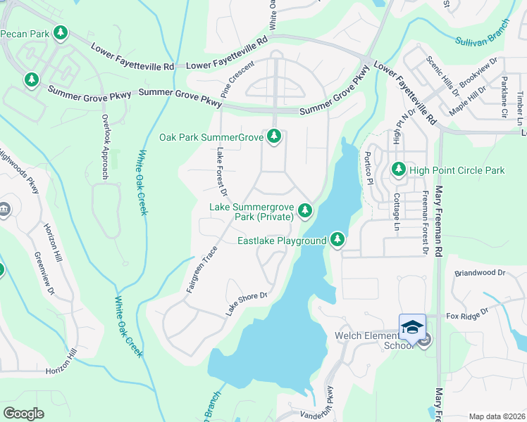 map of restaurants, bars, coffee shops, grocery stores, and more near 206 Lake Forest Drive in Newnan