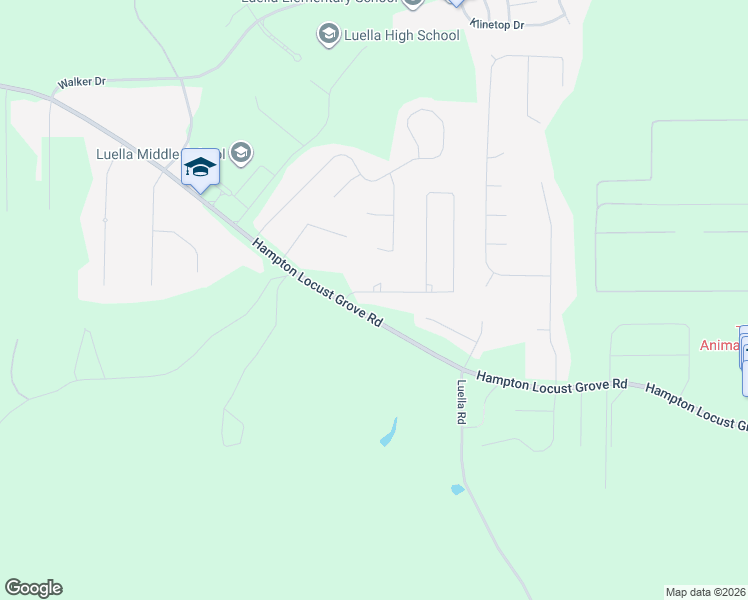 map of restaurants, bars, coffee shops, grocery stores, and more near 108 Westin Park Drive in Locust Grove