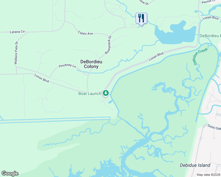 map of restaurants, bars, coffee shops, grocery stores, and more near 2750 Luvan Boulevard in Georgetown