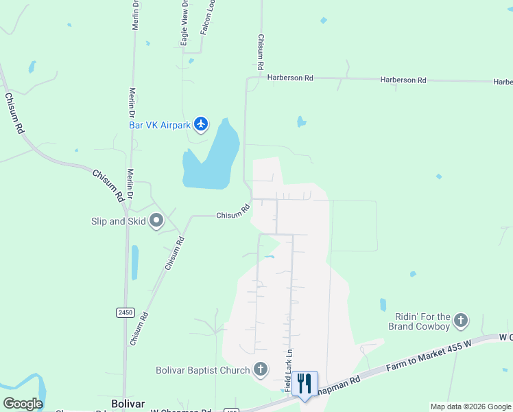 map of restaurants, bars, coffee shops, grocery stores, and more near 7570 Chisum Road in Sanger