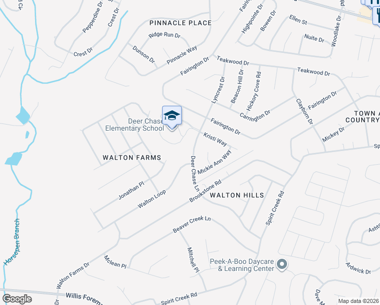 map of restaurants, bars, coffee shops, grocery stores, and more near 1761 Deer Chase Lane in Hephzibah