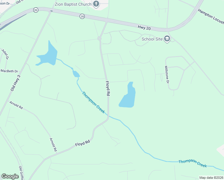 map of restaurants, bars, coffee shops, grocery stores, and more near 111 Floyd Road in Hampton