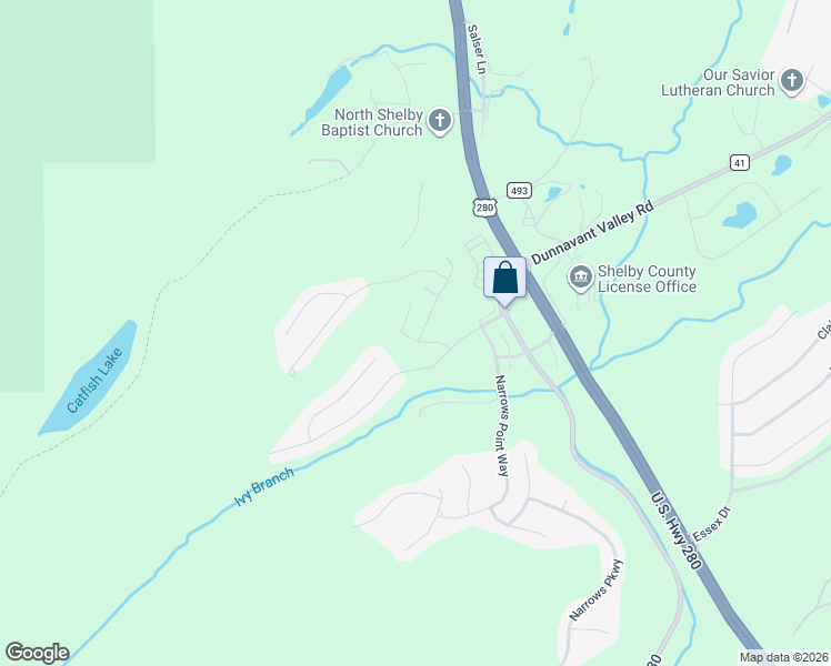 map of restaurants, bars, coffee shops, grocery stores, and more near 280 Narrows Reach in Birmingham