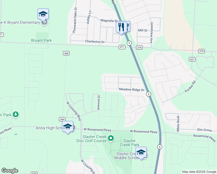 map of restaurants, bars, coffee shops, grocery stores, and more near 321 Meadow Lark Lane in Anna