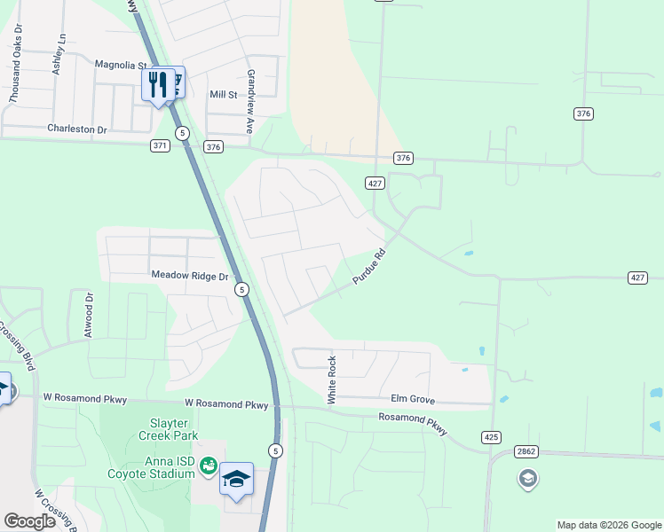 map of restaurants, bars, coffee shops, grocery stores, and more near 2209 Cinnamon Way in Anna