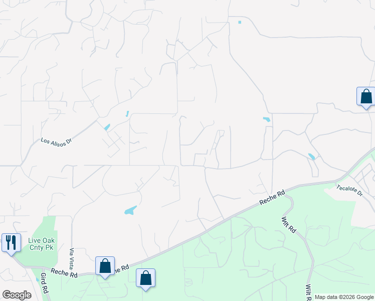 map of restaurants, bars, coffee shops, grocery stores, and more near 3400 Via Zara Court in Fallbrook